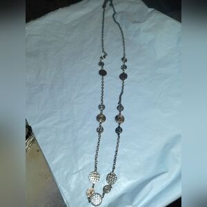 Gold and Silver Chain Necklace with Crystal Accents